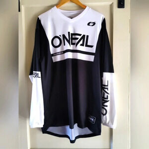O'Neal Men's Element Threat Air Jersey | Black & White | Sz Large